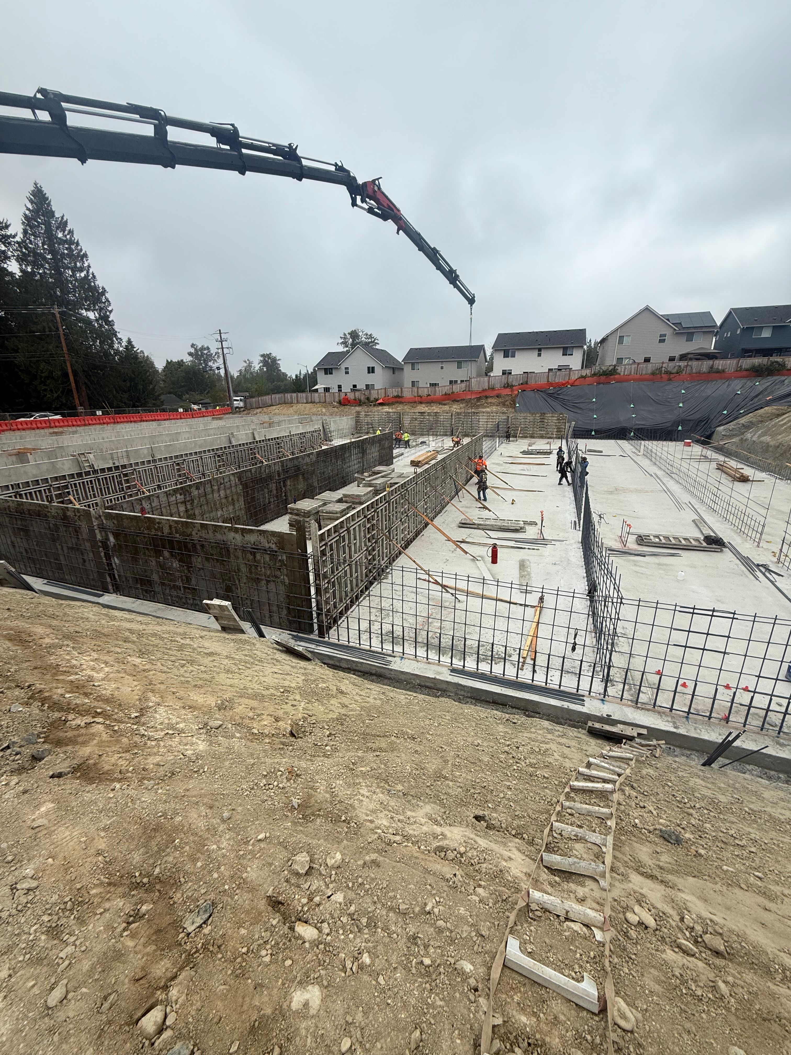 Detention vault concrete construction project